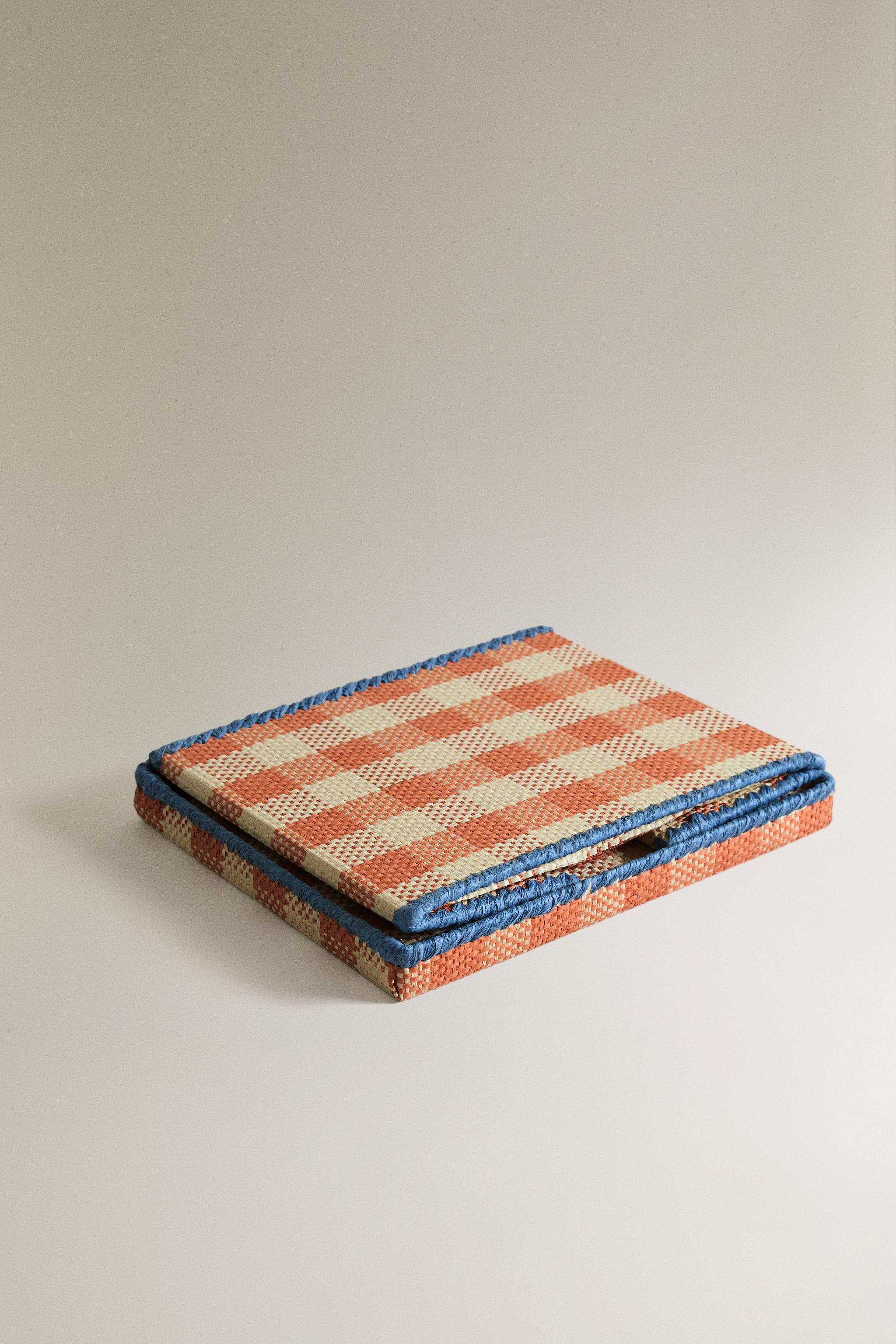 PANIER ENFANT À CARREAUX PLIABLE